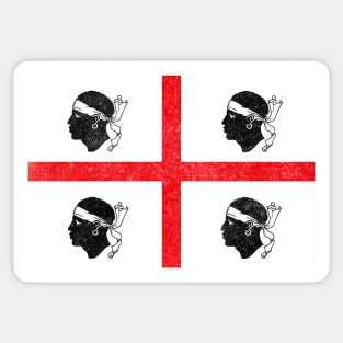 Sardinia Flag / Retro Look Faded Design Sticker